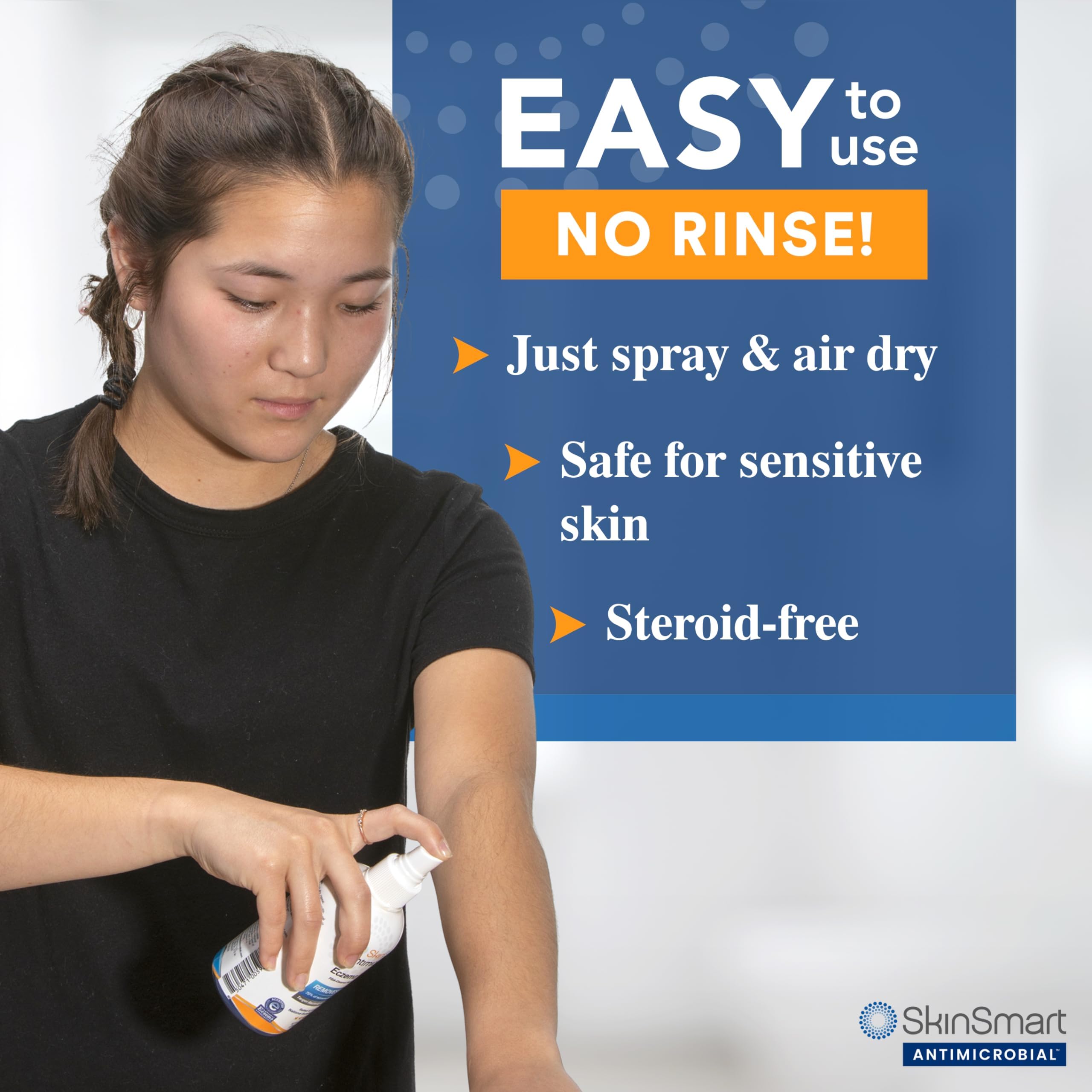 SkinSmart Antimicrobial Eczema Therapy Travel Size 2 Ounce Clear Spray (Pack of 3)