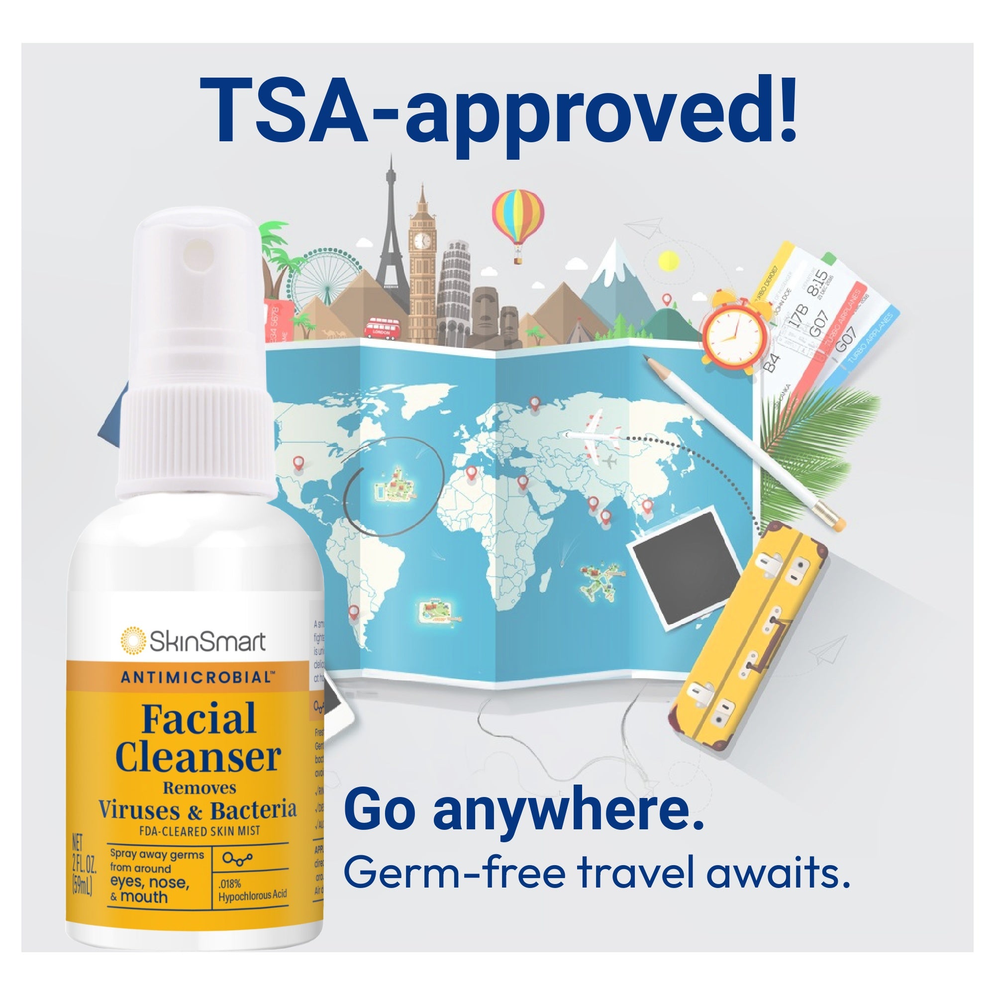 SkinSmart Antimicrobial Facial Cleanser Removes Viruses & Bacteria
