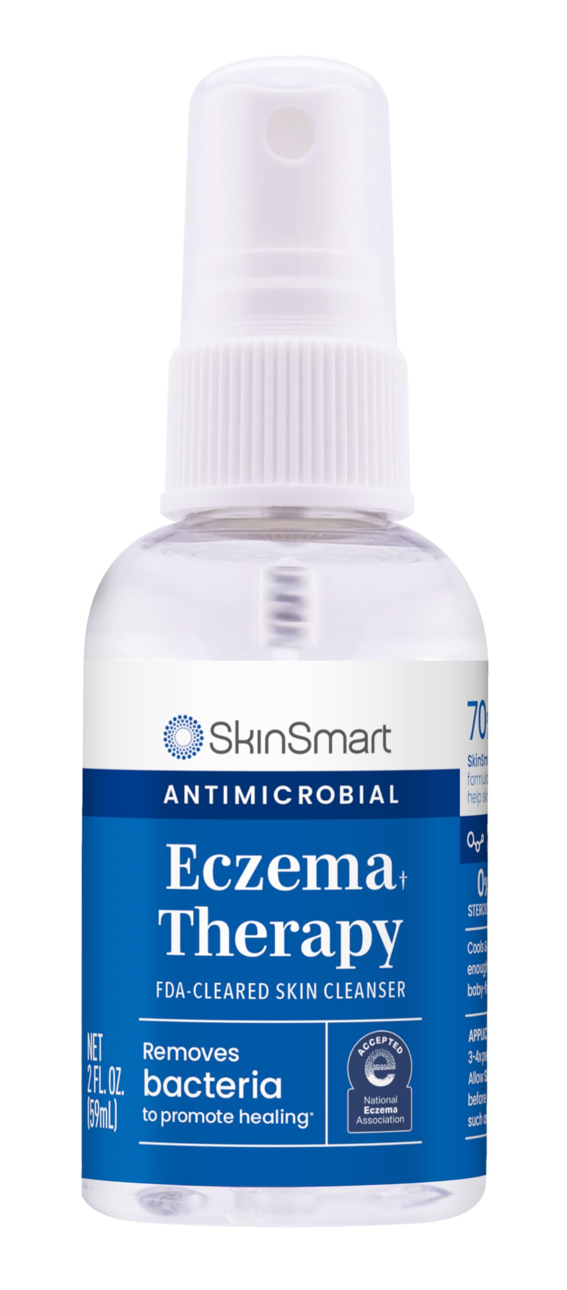 SkinSmart Antimicrobial Eczema Therapy Travel Size 2 Ounce Clear Spray (Pack of 3)