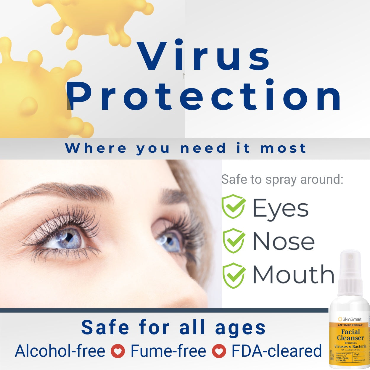 SkinSmart Antimicrobial Facial Cleanser Removes Viruses & Bacteria