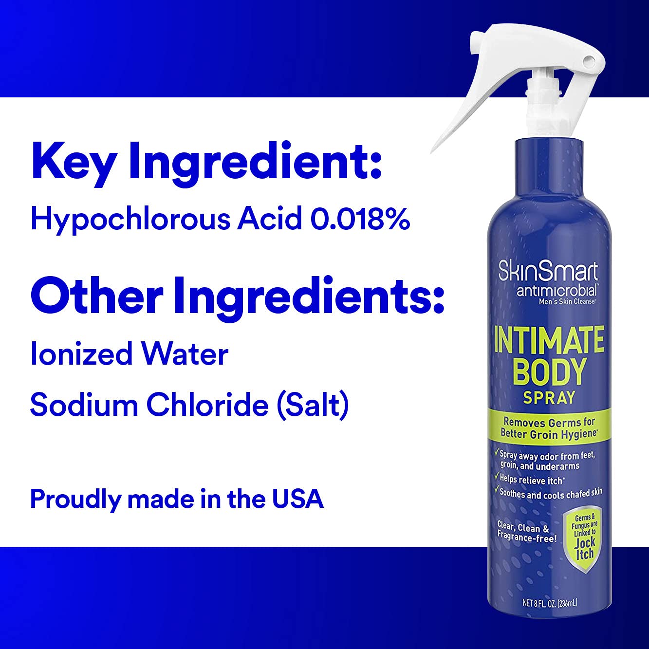 SkinSmart Men’s Intimate Spray, Hypochlorous Based Shower in a Bottle