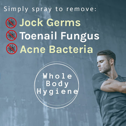 SkinSmart Men’s Intimate Spray, Hypochlorous Based Shower in a Bottle, Removes Bacteria linked to Jock Itch and Foul Odors for, 8 oz Spray Bottle