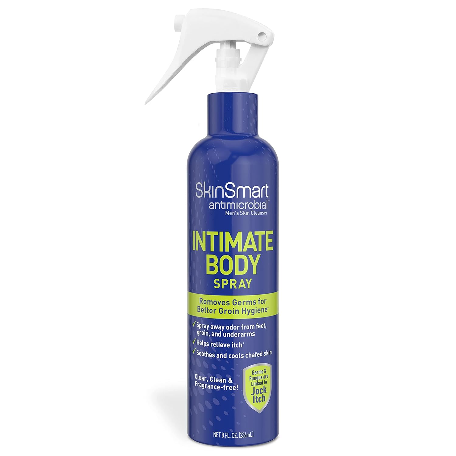 SkinSmart Men’s Intimate Spray, Hypochlorous Based Shower in a Bottle, Removes Bacteria linked to Jock Itch and Foul Odors for, 8 oz Spray Bottle